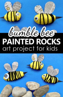 Painted Rock Bee Art Project and Easy Bee Craft Idea for Kids