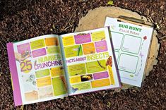 This may contain: the book is open to show information about insects and how they can help with them