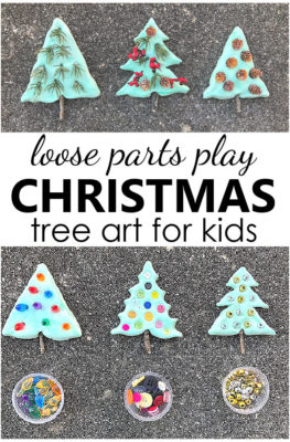 Christmas Tree Loose Parts Play Sensory Art Project for Kids with natural materials Christmas Craft for Kids-Loose Parts Play Christmas Tree Art Project