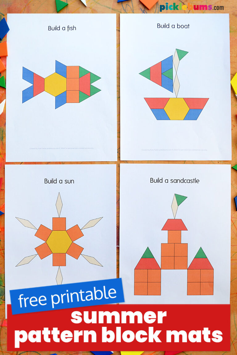Free Printable Summer Pattern Block Mats