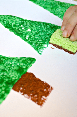 Christmas Sponge Painting Activity for Kids