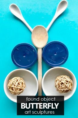 Found Object Butterfly Craft for Kids-Creative mess-free loose parts play and art projects for kids