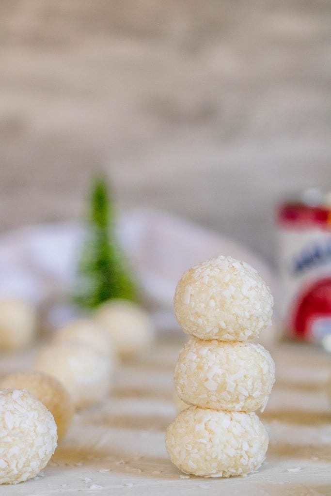 Super easy coconut ball recipe for Christmas