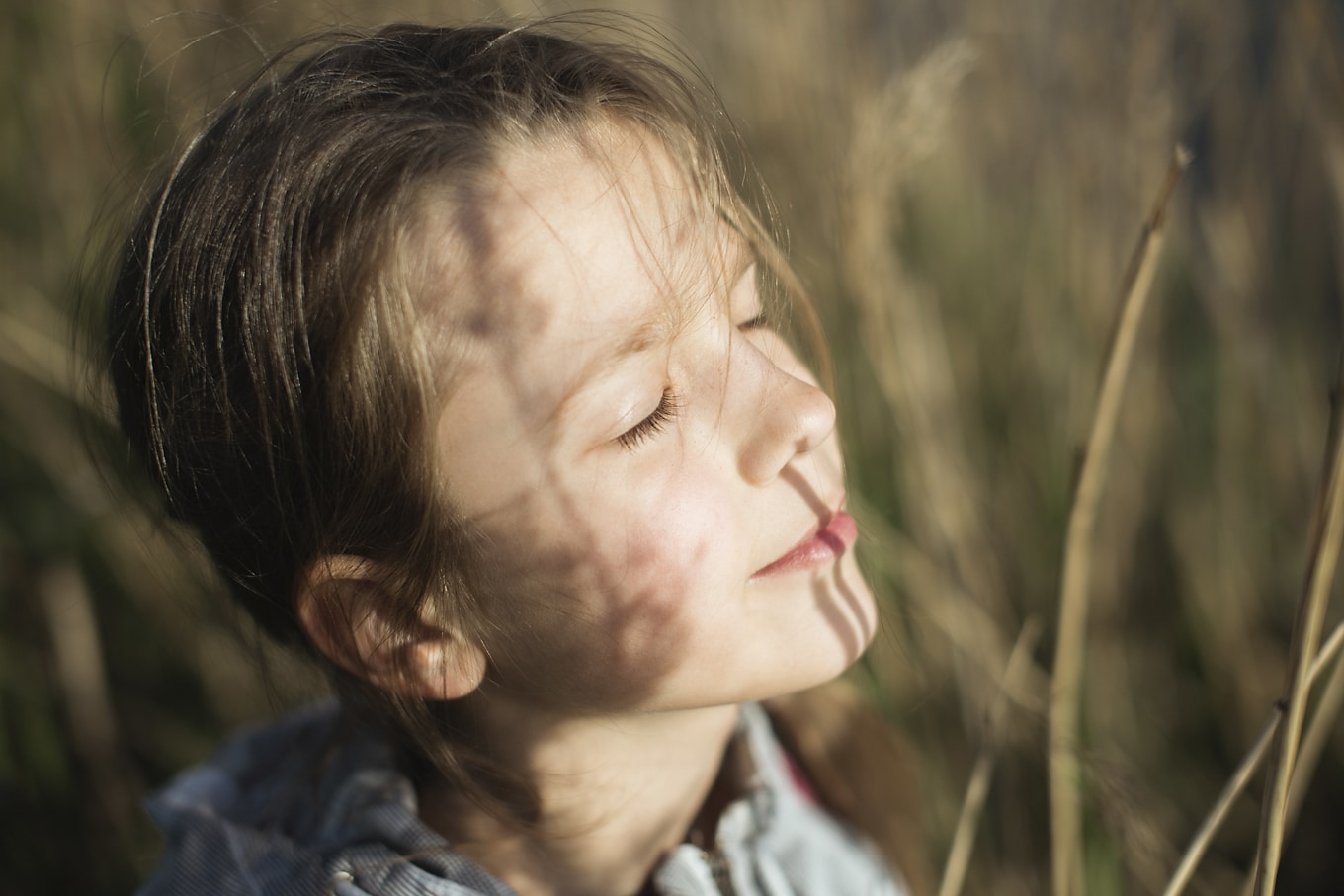 Girl Practicing Mindfulness in Nature