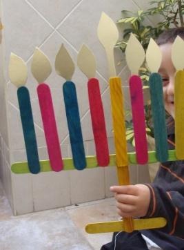 Chanukah Popsicle Stick With Child
